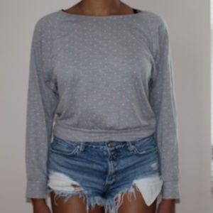 loose fitting top with poke-a-dots